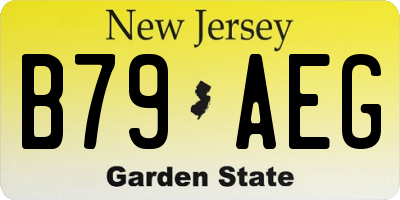 NJ license plate B79AEG