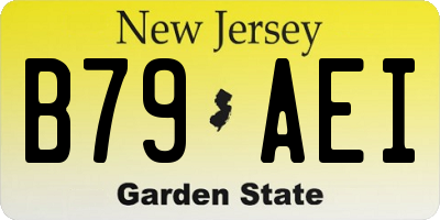 NJ license plate B79AEI