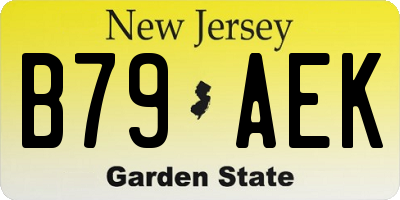 NJ license plate B79AEK