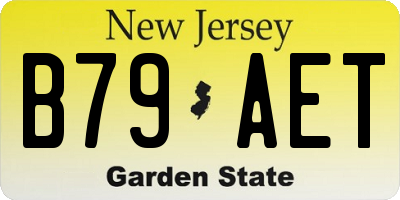 NJ license plate B79AET