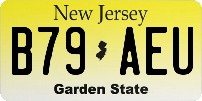 NJ license plate B79AEU