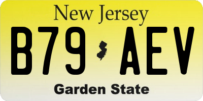 NJ license plate B79AEV