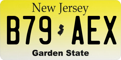 NJ license plate B79AEX