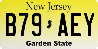 NJ license plate B79AEY
