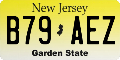 NJ license plate B79AEZ