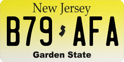 NJ license plate B79AFA
