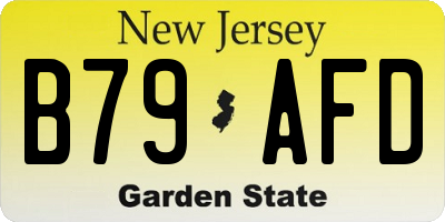NJ license plate B79AFD