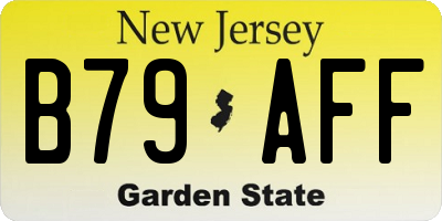 NJ license plate B79AFF