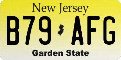 NJ license plate B79AFG