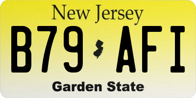 NJ license plate B79AFI