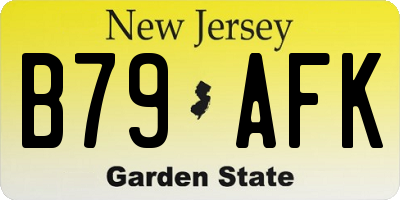 NJ license plate B79AFK