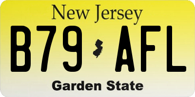 NJ license plate B79AFL