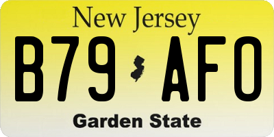 NJ license plate B79AFO