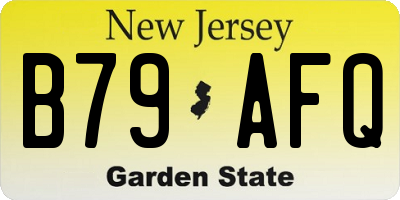 NJ license plate B79AFQ