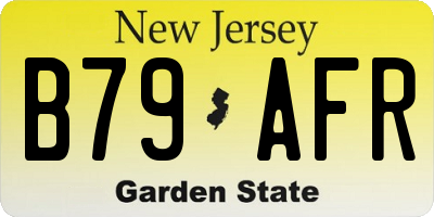 NJ license plate B79AFR