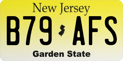 NJ license plate B79AFS