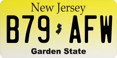 NJ license plate B79AFW