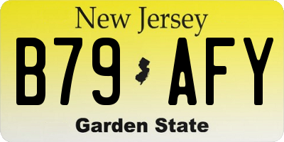 NJ license plate B79AFY