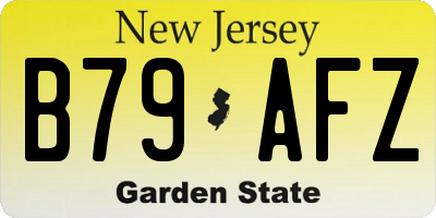 NJ license plate B79AFZ