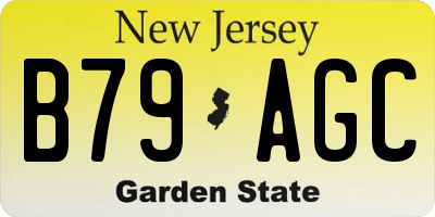 NJ license plate B79AGC