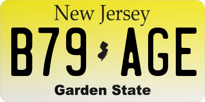NJ license plate B79AGE