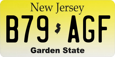 NJ license plate B79AGF