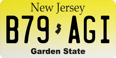 NJ license plate B79AGI