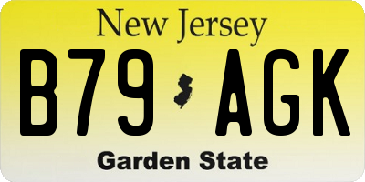 NJ license plate B79AGK