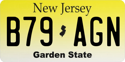 NJ license plate B79AGN