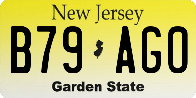 NJ license plate B79AGO