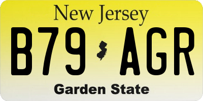 NJ license plate B79AGR