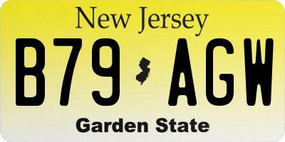 NJ license plate B79AGW