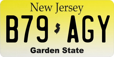 NJ license plate B79AGY