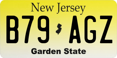 NJ license plate B79AGZ