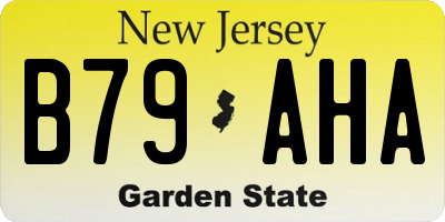 NJ license plate B79AHA