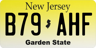 NJ license plate B79AHF