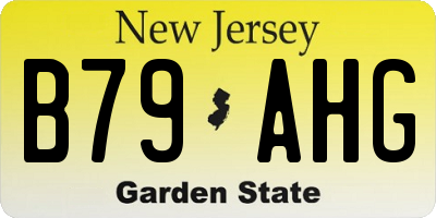 NJ license plate B79AHG