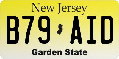 NJ license plate B79AID
