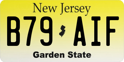 NJ license plate B79AIF