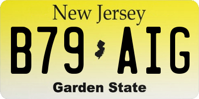 NJ license plate B79AIG