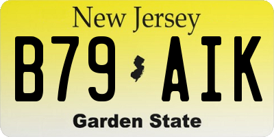NJ license plate B79AIK