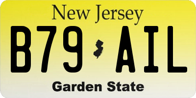 NJ license plate B79AIL