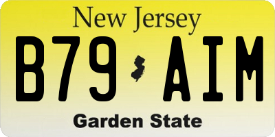 NJ license plate B79AIM