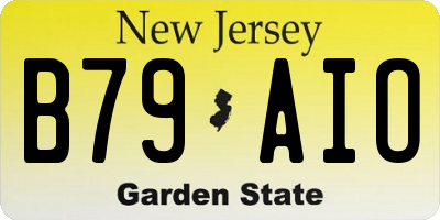 NJ license plate B79AIO