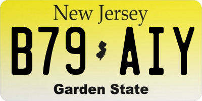 NJ license plate B79AIY