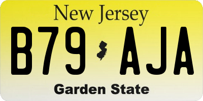 NJ license plate B79AJA