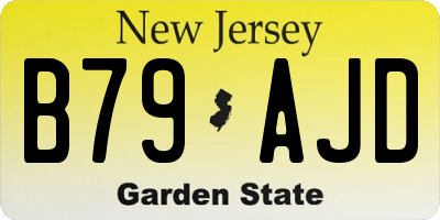 NJ license plate B79AJD