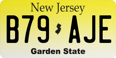 NJ license plate B79AJE