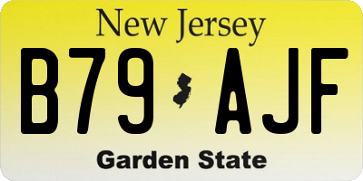 NJ license plate B79AJF