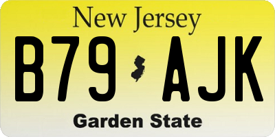 NJ license plate B79AJK